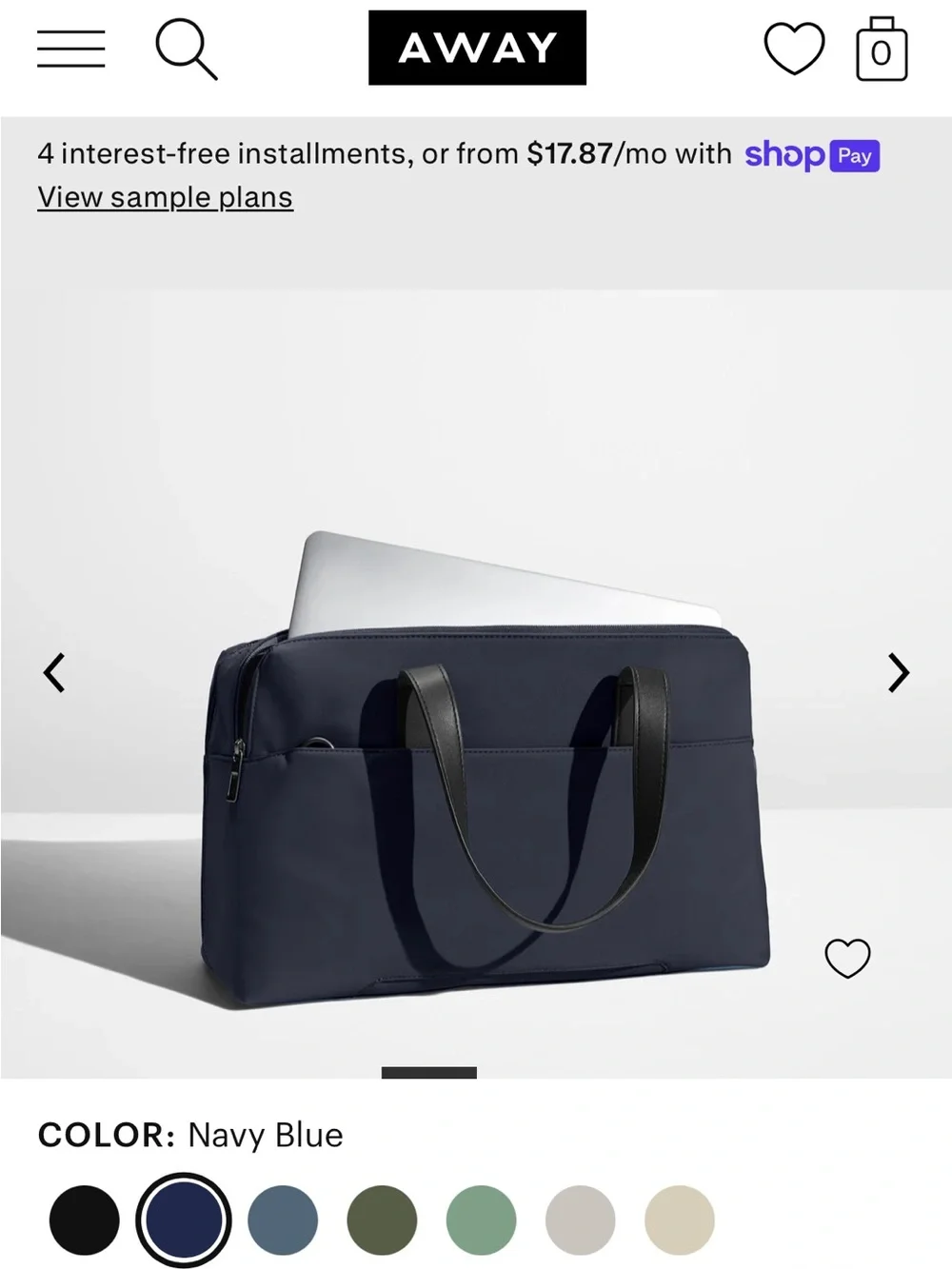 Away The Everywhere Bag in Navy EUC - Picture 5 of 13